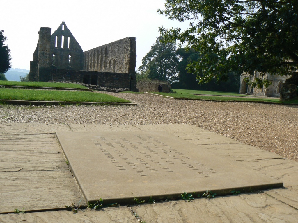The spot marking the place where Harold is supposed to have died, Battle Abbey, Sussex