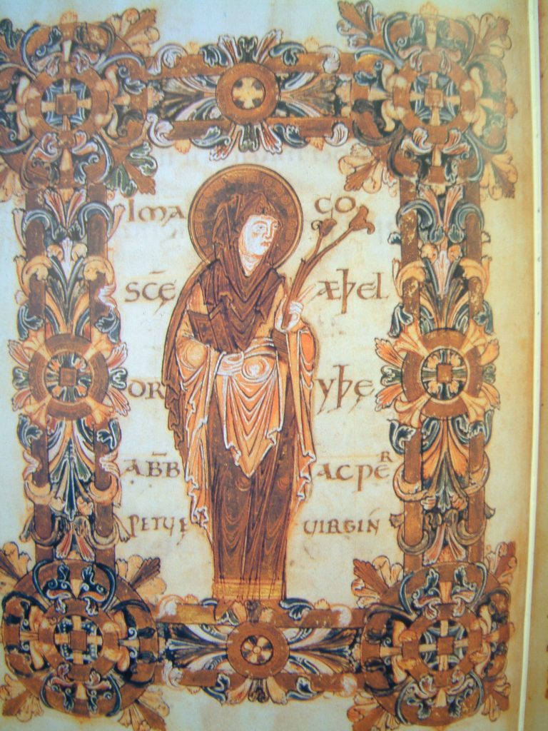 Saint Athelthryth of Ely from the Benedictional of St. Athelwold, 