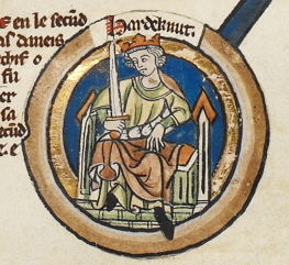 Harthacnut from a Royal Genealogy, 14th century