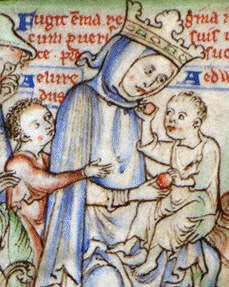 Emma of Normandy with her two young sons fleeing before the invasion of Sweyn Forkbeard