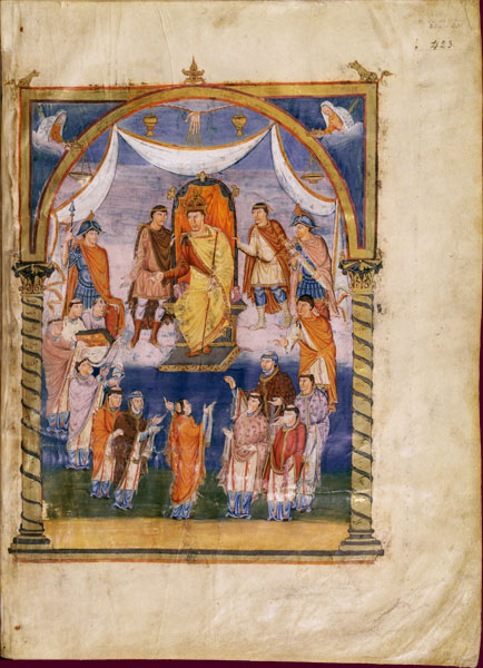 Charles the Bald receives the Vivien Bible 