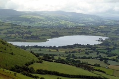 Llangorse lake viewed from Llangorse Mountain, South Wales