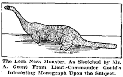 Sketch of the Arthur Grant alleged Loch Ness monster sighting in January 1934