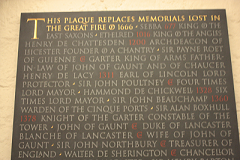 Early graves lost noted on the memorial in St Paul's Cathedral