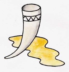 Drawing of a horn of Mead.